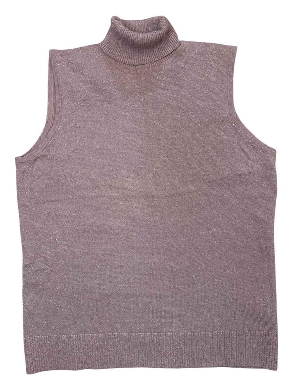 ⭐️ NWT- Cable & Gauge Sleeveless Turtleneck top in blush colour & shimmer- Large
